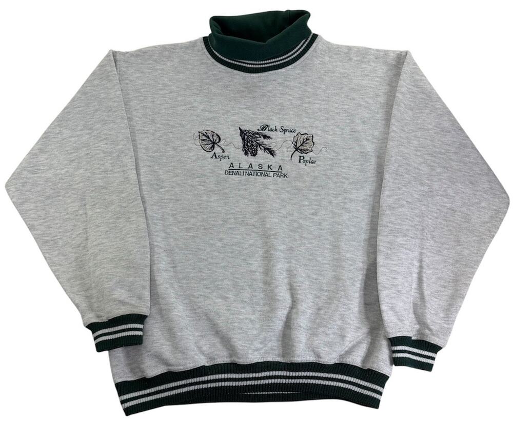 Vintage 90s Alaska Denali National Park Crewneck Men's Small Outdoor Sweatshirt